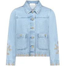 Cartoon Jeansjacke mit Stickerei 38