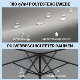 Outsunny Balkonschirm 295 x 295 cm Grau