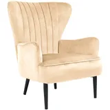 Svita Ohrensessel Arthur Samt 76 x 89 x 78 cm Hellbraun