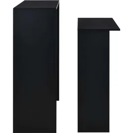 vidaXL Bartisch mit 2 Tischplatten 130 x 40 x 120 cm Schwarz
