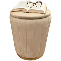 Relaxdays Hocker Samt mit Stauraum,