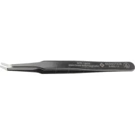 Bernstein ESD Pinzette 2ac Flach-rund, gebogen 30° 125 mm