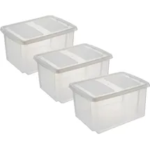 SUNWARE Aufbewahrungsbox Nesta 32 L 3-tlg. transparent