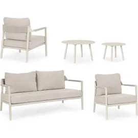 BIZZOTTO Sitzgruppe Ropery 1 Sofa 2 Sessel 2 Tische Aluminium Polypropylen