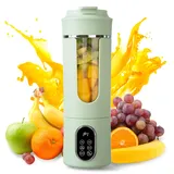 Tragbarer Mixer Smoothie Maker, 530ml Mini Smoothie Mixer To Go Standmixer Klein mit 12 Rostfreien Klingen Kleiner Entsafter USB Aufladbarer Shaker Elektrisch Personal Blender für Küche Reise (A)