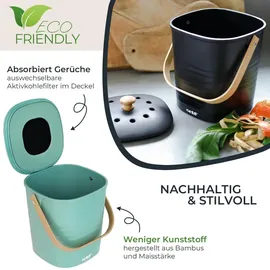 HMF Nachhaltiger Biomülleimer 3780 3 l Schwarz