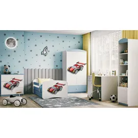 raumhirsch furniture Kinderbett Rennwagen 80 x 180 cm Holzwerkstoff blau