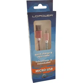 LC-POWER USB-A auf Micro-USB 1,0 m Disco-Glitzer