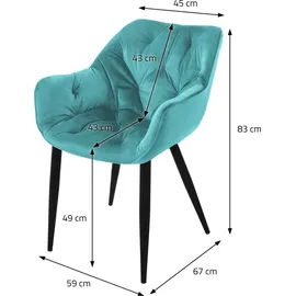 ML-Design Esszimmerstuhl Samt petrol 6er Set