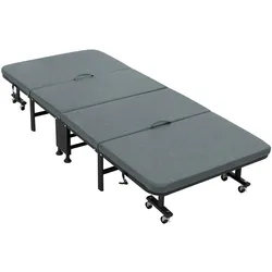 ECD Germany Gästebett Einzelbett Klappbett Metallbett Faltbett klappbar rollbar 90x200 cm