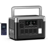 Tragbare Powerstation 1024Wh, 1800W Solargenerator (3600W Spitzen) OUKITEL P1000 PLUS, LiFePo4 Batterie Stromgenerator 1200W AC Schnellladung, 10ms USV Notstromaggregat für Haus, Wohnmobil