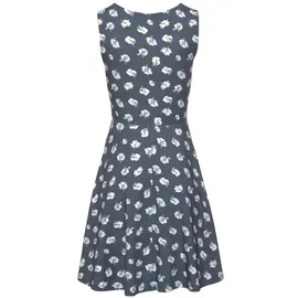 Beachtime Strandkleid Grau/Blau Blumendruck 34
