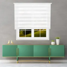 Wellhome Polyester Tag-/Nacht-Rollo 130 x 180 cm (Breite x Höhe) Weiß