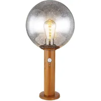 GLOBO Sockelleuchte Aluminium Glas 25x50 cm inkl. Bewegungsmelder braun