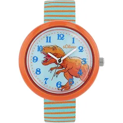 Quarzuhr S.OLIVER, orange (bunt), Armbanduhren, Kinder, Armbanduhr, Kinderuhr, Jungenuhr, Schulanfang, Geschenkidee