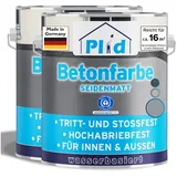 plid Acryl-Flüssigkunststoff Betonfarbe Bodenbeschichtung Bodenfarbe Sockelfarbe Flüssigkunstoff, Schnelltrocknend grau|silberfarben