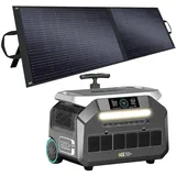 IEE 3200W Solargenerator P3200 mit 100W Solarpanel, 2048Wh Tragbare Powerstation, LiFePO4 Akku, 0–80% in 45 Min.Laden, APP, 16 Anschlüsse, Portable Power Station für Camping/Wohnmobile/Notstrom