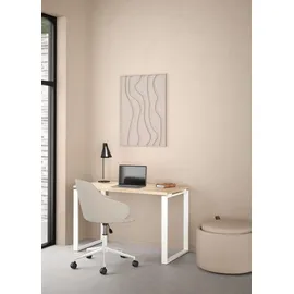 Home Affaire Schreibtisch HOME AFFAIRE "Sign Arbeitstisch, Sekretär, Bürotisch", weiß (jackson hickory, weiß), B:120cm H:75,6cm T:60cm, Tische, Schreibtisch, Cleanes Design, Metallbeine, Breite 120 oder 150 cm