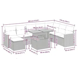 vidaXL Garten-Sofagarnitur 9-tlg. Loungeset schwarz