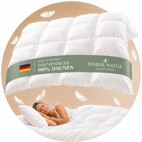 Haber Natur Daunendecke 135x200 Ganzjahr – 4 Jahreszeiten Bettdecke Daunen