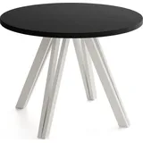 ESSTISCH Ravero runder ausziehbarer, Schwarz 100/100/77 cm