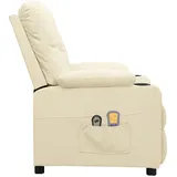 vidaXL Massagesessel Elektrisch Kunstleder 93 x 96,5 x 0 cm Weiß mit Fernbedienung