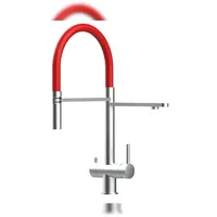 VIZIO 3 Wege Wasserhahn Küchenarmatur Edelstahl Rot