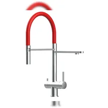 VIZIO 3 Wege Wasserhahn Küchenarmatur Edelstahl Rot