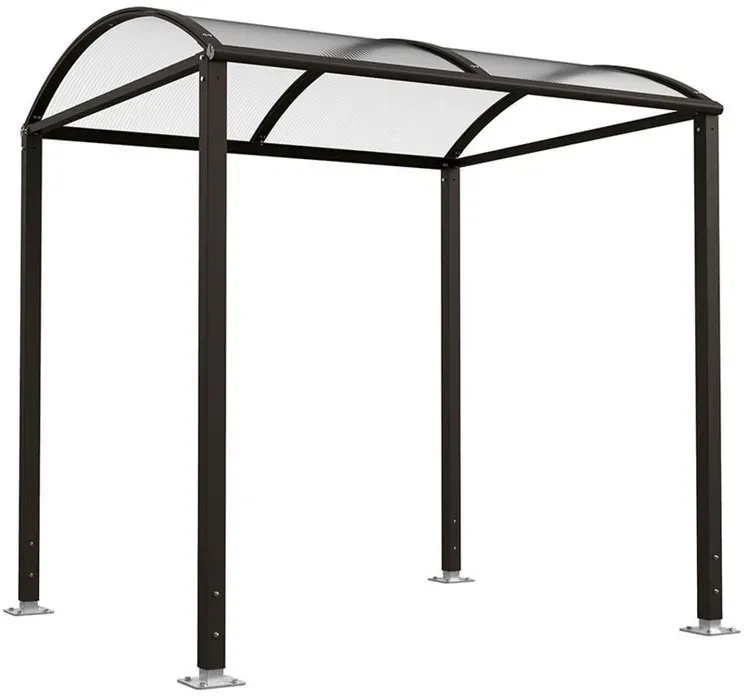 PROCITY® Fahrradüberdachung M, Grundmodell, ohne Verkleidung, schwarz