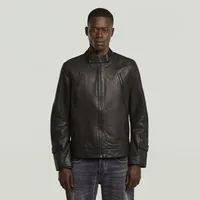 G-Star Biker Lederjacke Schwarz/Petrol S