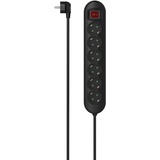 Hama Steckdosenleiste 6-Fach Mit Schalter, 1,4m - Mehrfachsteckdose, Mehrfachstecker, Beleuchtet, Optimierte Schalterposition 45°, Schwarz