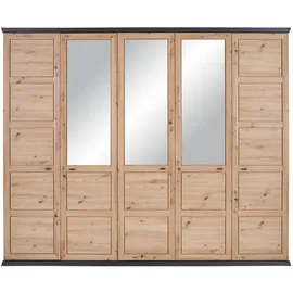 hom'in Drehtürenschrank Benton 255 x 209 x 60 cm Dunkelgrau/Eiche