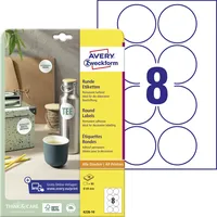 Avery Zweckform 6228-10 Runde Etiketten (80 Klebepunkte, Ø69mm auf