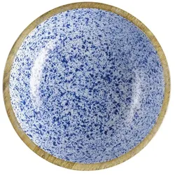 Servierschale MANGO aus Mangoholz Weiß/Blau 1,1 Liter