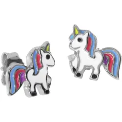 Paar Ohrstecker OSTSEE-SCHMUCK "Ostsee-Schmuck Ohrstecker Einhorn Ohrstecker Einhorn", weiß, Ohrringe, Damen, 7 x 6mm, Silber 925 (Sterlingsilber)