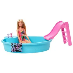 Mattel® Anziehpuppe Mattel GHL91 - Barbie - Pool & Puppe (blond) bunt