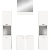 WELLTIME »Tampa, Breite 137cm, 4-teilig«, (4 St.), Waschbeckenunterschrank, Spiegel, Hochschrank