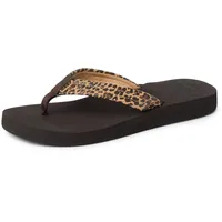 REEF Cushion Breeze Damen-Flip-Flop, ultraweiches gepolstertes Fußbett, Fußgewölbeunterstützung, Leopard, 7 - 37.5 EU