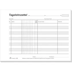 Tagelohnzettel, A5 quer, 182, selbstdurchschreibend