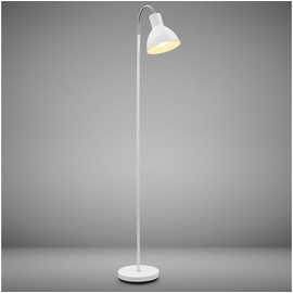 B.K.Licht LED Stehlampe, 1 flammig-flammig, Stehleuchte Industrial Design Stand-Leuchte schwenkbar Metall E27 weiß, weiß