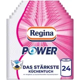 Regina Power Küchentücher – 24 Küchenrollen, 43 Blatt pro Rolle, 2-lagig, Ultrastarke Papiertücher für den ganzen Haushalt, FSC-zertifizierter Frischzellstoff, Verpackung aus recycelbarem Papier