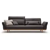 creation by rolf benz 4-Sitzer CR.460 Designsofa, erstklassiger Sitzkomfort, verst. Rückenlehne, Sockel in Eiche, Füße Eiche natur, Breite 248 cm braun|grau