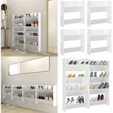Wand-Schuhschränke 4 Stk. Hochglanz-Weiß 60x18x60cm - Wand-Schuhschrank - Schuhschrank - Schuhorganisation - Aufbewahrungssystem - Garderobe - Home &