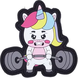 Patch Elitex Training Unicorn Bodybuilder Pvc Klettverschluss für Rucksäcke SCHWARZ No Size