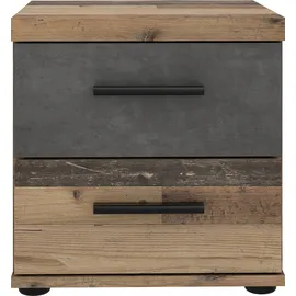Forte Winnie grau old wood vintage, betonoptik dunkel grau), B:37,6cm H:38,6cm T:34,7cm, FSC-zertifizierter Holzwerkstoff, Sideboards, Nachtkonsole