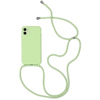 Sitthyw Handykette Hülle iPhone XR Silikon mit Band(Abnehmbar) Handy Kette Cover Stoßfest Abdeckung mit Kordel zum Umhängen Lanyard Case Schutzhülle mit Schnur für iPhone XR, Hellgrün