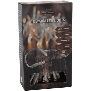 HIT Led Lichterkette Batterie Timer 48 Leds für innen und außen