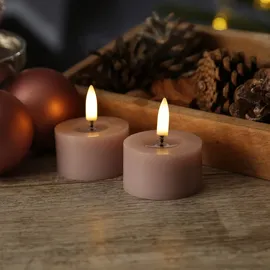 uYuni LED Mini Kerzen Teelichter Thea 2,8 cm flieder 2 St.