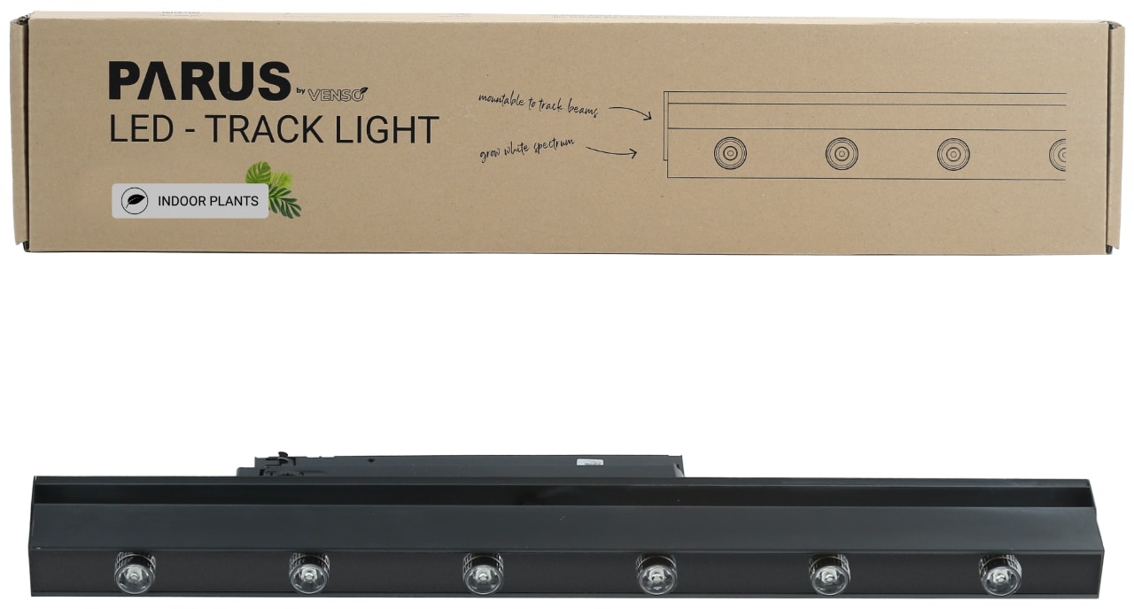 Parus by Venso LED Track Light Schwarz 60cm 90° , Stromschienenstrahler, Pflanzenlampe für Zimmerpflanzen LED Beleuchtung für Fassaden- und Wandbegrünung, Pflanzenlicht LED Vollspektrum Grow Light