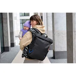 Lässig Wickelrucksack Rolltop, schwarz